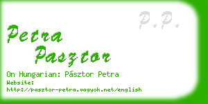 petra pasztor business card